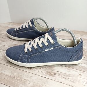 Taos Star Like New Canvas Blue Cream Sneaker Tennis Shoes Women's Size 10
